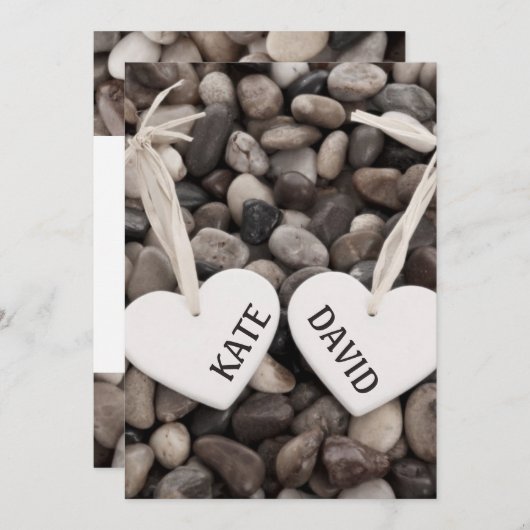 Rustige rivierzijdige Zee zijkeien bruiloft Kaart (Voorkant / Achterkant)