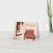 Rustige rode bank op het denken van You notecard Kaart (Voorkant)