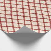 Rustige rode beige kerstverpakkings papier (Hoek)