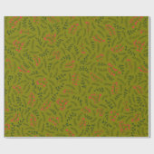 Rustige rode bladgroenrooster voor olijven cadeaupapier (Vlak)