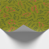 Rustige rode bladgroenrooster voor olijven cadeaupapier (Hoek)