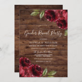 Rustige Rode Bloemen Genderfeest Kaart (Voorkant / Achterkant)