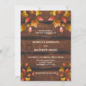 Rustige rode bruine bladeren herfst herfst bruilof kaart (Voorkant)