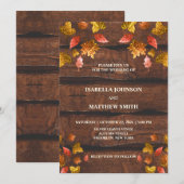 Rustige rode bruine bladeren herfst herfst bruilof kaart (Voorkant / Achterkant)