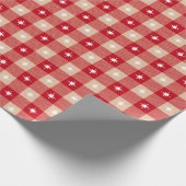 Rustige rode bruine gebluste kerstverlichting cadeaupapier (Hoek)