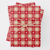 Rustige rode bruine gebluste kerstverlichting inpakpapier vel (In situ)