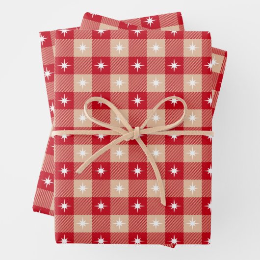 Rustige rode bruine gebluste kerstverlichting inpakpapier vel (In situ)