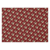 Rustige rode bruine stars patroonfeestelijke kerst tafelkleed (Voorkant (Horizontaal))