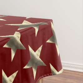 Rustige rode bruine stars patroonfeestelijke kerst tafelkleed