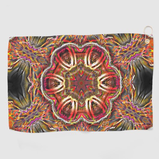 Rustige rode bruine textuur in bespoelde kaleidosc golfhanddoek (Horizontaal)