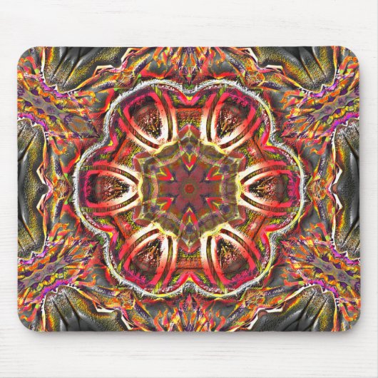 Rustige rode bruine textuur in bespoelde kaleidosc muismat (Voorkant)