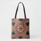 Rustige rode bruine textuur in bespoelde kaleidosc tote bag (Voorkant)