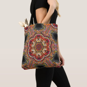 Rustige rode bruine textuur in bespoelde kaleidosc tote bag
