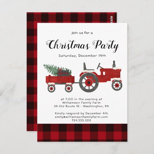 Rustige rode buffel met kerstfeest in het Rustige  Briefkaart (Voorkant / Achterkant)