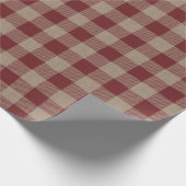 Rustige rode buffelcheque cadeaupapier (Hoek)