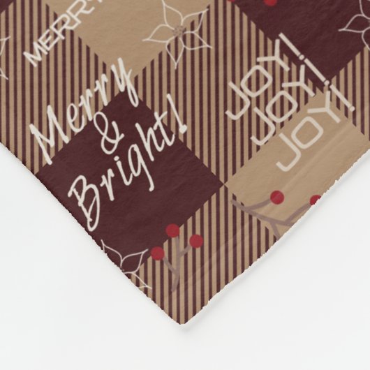 Rustige rode en bruine buffelplaat | Kerstmis Fleece Deken (Hoek)