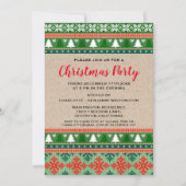 Rustige Rode en groene Kerstmis Oegly Sweater Part Kaart (Voorkant)