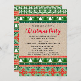 Rustige Rode en groene Kerstmis Oegly Sweater Part Kaart