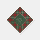 Rustige rode en groene tartan met kerstmis servet (Hoek)