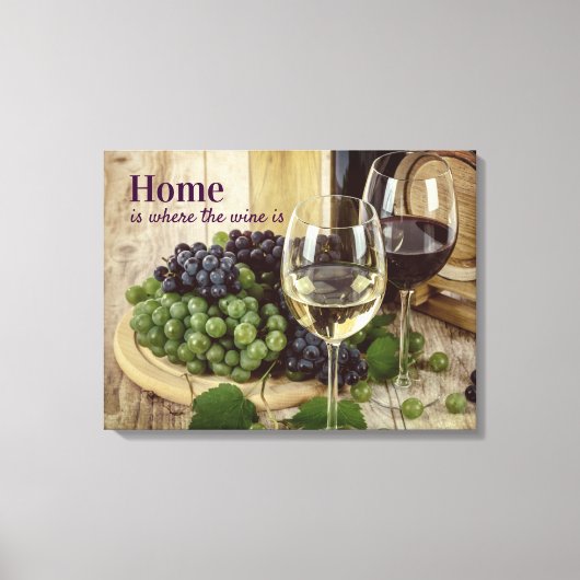 Rustige rode en witte glazen druiven Barrel Canvas Afdruk (Voorkant)