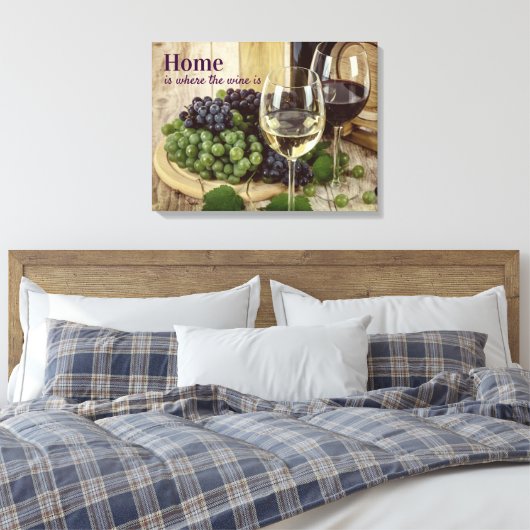 Rustige rode en witte glazen druiven Barrel Canvas Afdruk (Insitu (Slaapkamer))