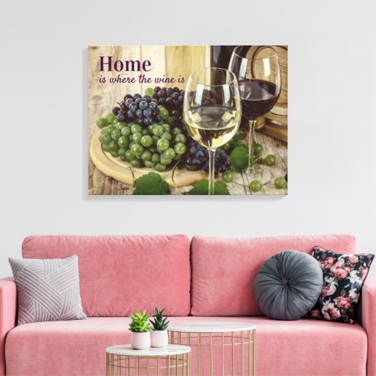 Rustige rode en witte glazen druiven Barrel Canvas Afdruk (Insitu (Woonkamer))