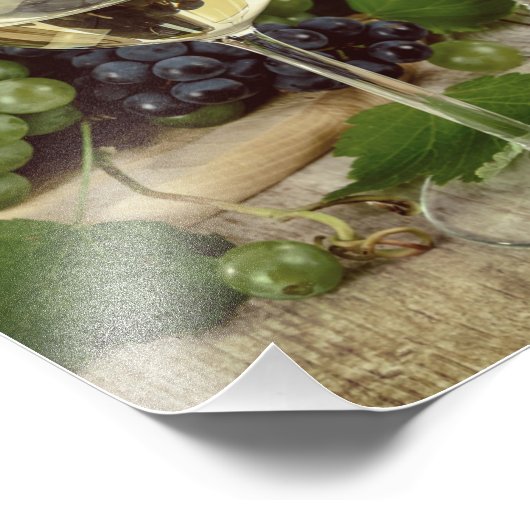 Rustige rode en witte glazen druiven Barrel Foto Afdruk (Hoek)