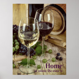 Rustige rode en witte glazen druiven Barrel Poster