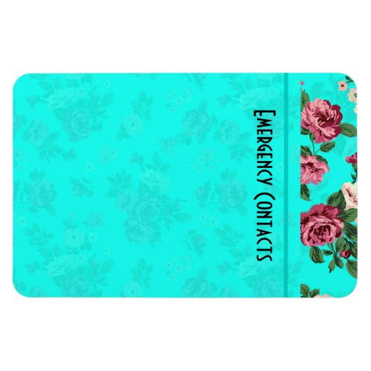 Rustige rode en witte rozen blauw-groene achtergro magneet (Horizontaal)