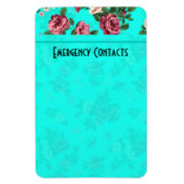 Rustige rode en witte rozen blauw-groene achtergro magneet (Verticaal)