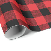 Rustige rode en zwarte buffelcontrole cadeaupapier (Rol Hoek)