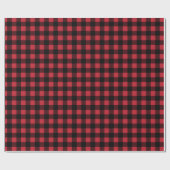 Rustige rode en zwarte buffelkerst cadeaupapier (Vlak)