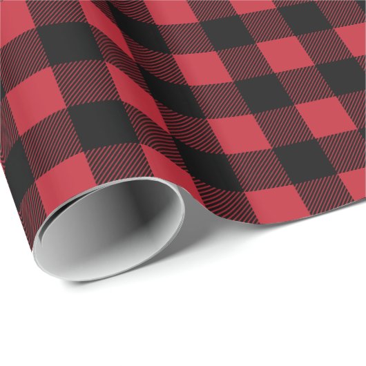 Rustige rode en zwarte buffelkerst cadeaupapier (Rol Hoek)