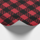 Rustige rode en zwarte buffelkerst cadeaupapier (Hoek)