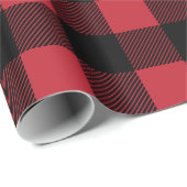 Rustige rode en zwarte buffelkerst cadeaupapier (Rol Hoek)
