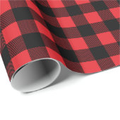 Rustige rode en zwarte buffelkerst cadeaupapier (Rol Hoek)