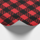 Rustige rode en zwarte buffelkerst cadeaupapier (Hoek)