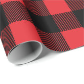 Rustige rode en zwarte buffelkerst cadeaupapier (Rol Hoek)