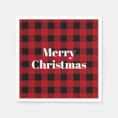 Rustige rode en zwarte buffelkoepelkerst servet (Voorkant)