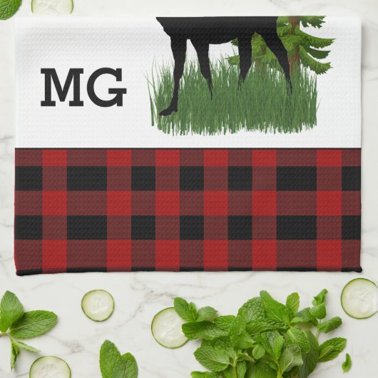 Rustige rode en zwarte buffelmoer theedoek (Gevouwen)