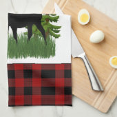 Rustige rode en zwarte buffelmoer theedoek (Quarter Fold)