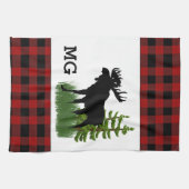 Rustige rode en zwarte buffelmoer theedoek (Horizontaal)