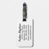 Rustige rode en zwarte buffelmonogram bagagelabel (Achterkant verticaal)