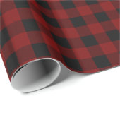 Rustige rode en zwarte buffelmonogram cadeaupapier (Rol Hoek)