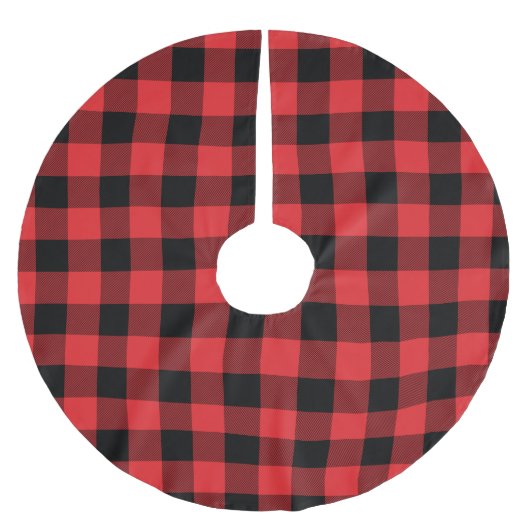 Rustige rode en zwarte buffelplaat kerstboom rok (Voorkant)