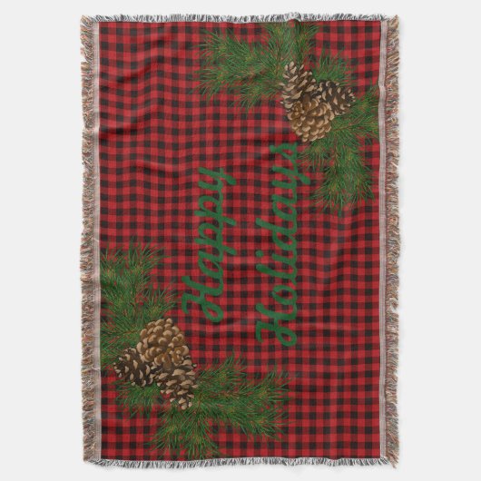 Rustige rode en zwarte gipspijn deken (Voorkant Verticaal)