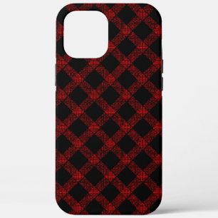 Rustige rode en zwarte tartan met ingegraveerde li Case-Mate iPhone case