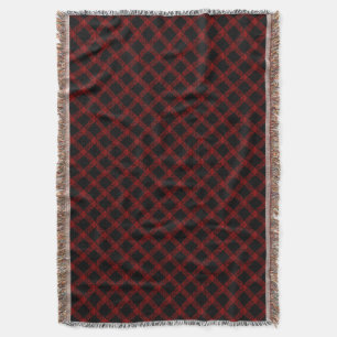 Rustige rode en zwarte tartan met ingegraveerde li deken