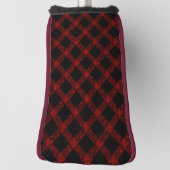 Rustige rode en zwarte tartan met ingegraveerde li golfheadcover (Draai 90)