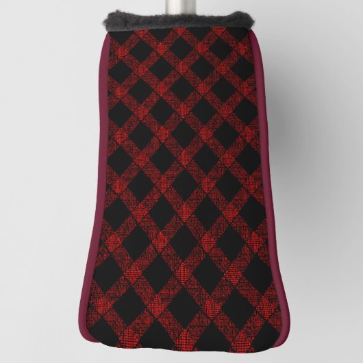 Rustige rode en zwarte tartan met ingegraveerde li golfheadcover (Draai 90)